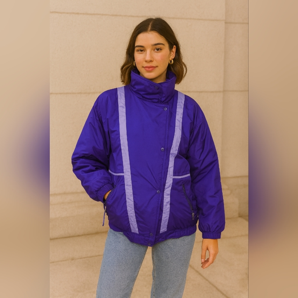 Vintage Green Mountain Purple Ski Jacket L